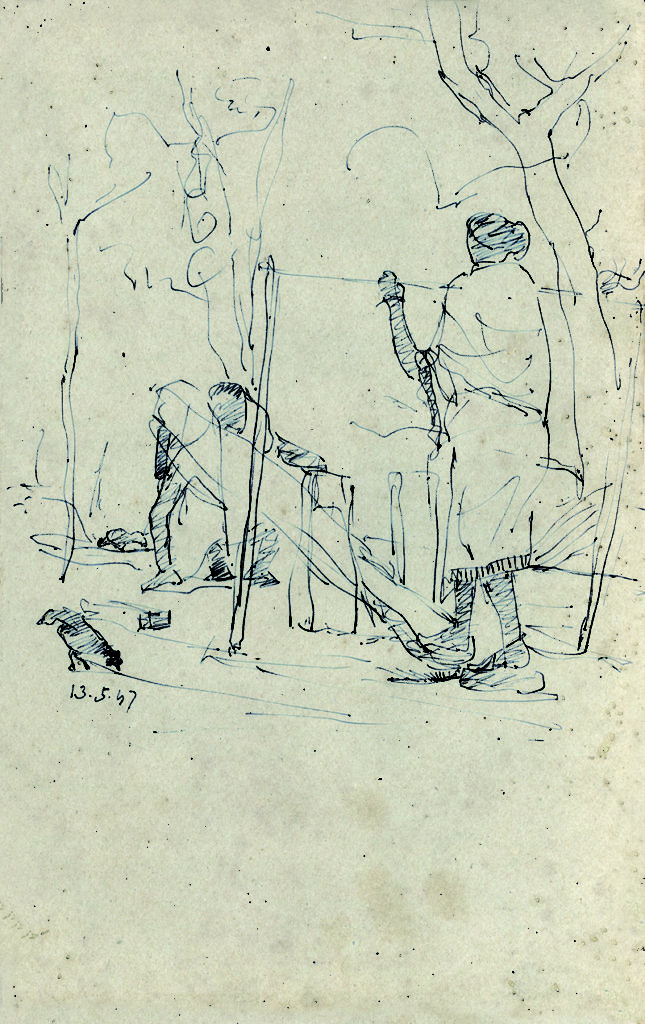 Tea Garden Journal, pen and pencil on paper, 8 x 12.75 inches, 1947