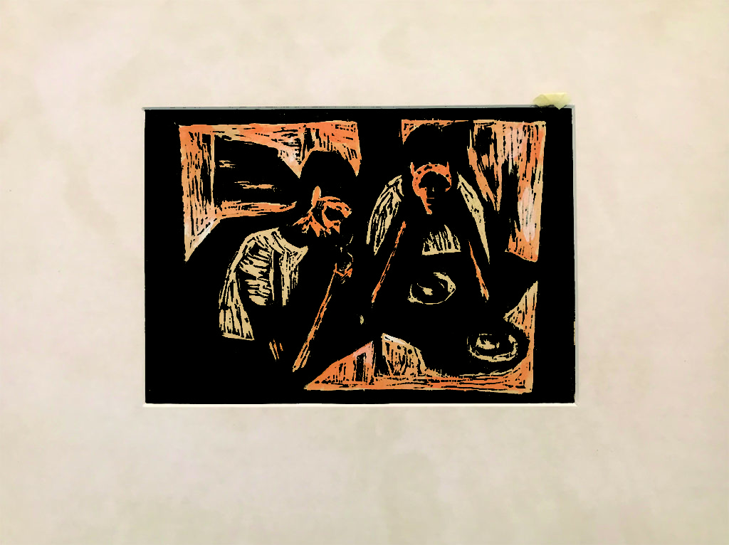 <em>Untitled</em>. Colour linocut, 11 x 7.50 inches, c. 1952