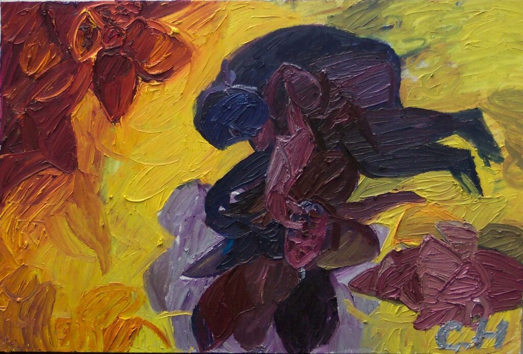 <em>Finding the Flowers</em>, 36 x 24 inches.
